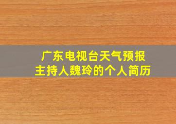 广东电视台天气预报主持人魏玲的个人简历