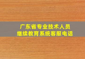 广东省专业技术人员继续教育系统客服电话