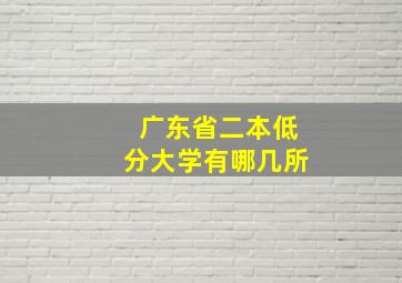 广东省二本低分大学有哪几所