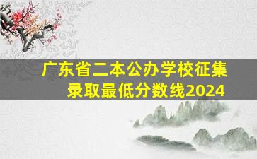 广东省二本公办学校征集录取最低分数线2024