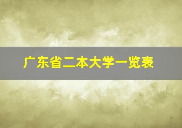 广东省二本大学一览表