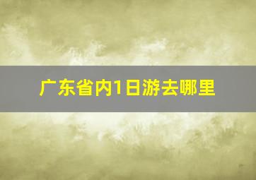 广东省内1日游去哪里