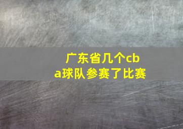 广东省几个cba球队参赛了比赛