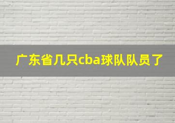 广东省几只cba球队队员了