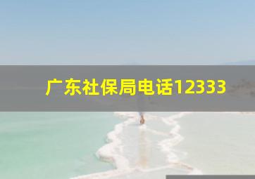 广东社保局电话12333