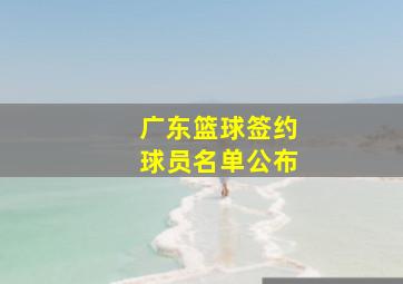 广东篮球签约球员名单公布