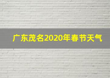 广东茂名2020年春节天气