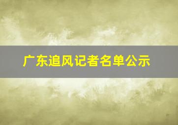 广东追风记者名单公示