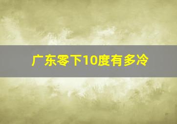 广东零下10度有多冷