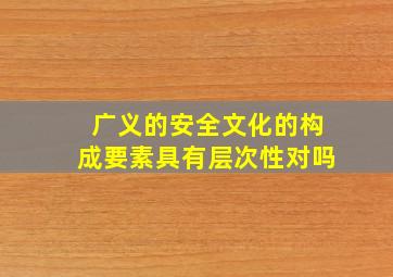 广义的安全文化的构成要素具有层次性对吗