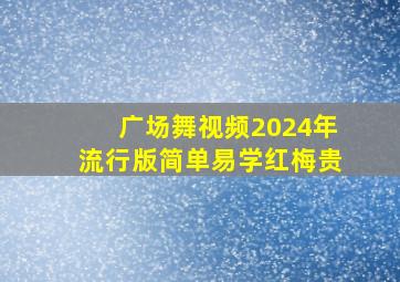 广场舞视频2024年流行版简单易学红梅贵