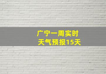 广宁一周实时天气预报15天