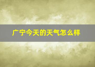 广宁今天的天气怎么样