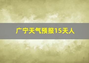 广宁天气预报15天人