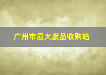 广州市最大废品收购站