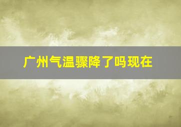 广州气温骤降了吗现在