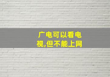 广电可以看电视,但不能上网