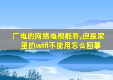 广电的网络电视能看,但是家里的wifi不能用怎么回事