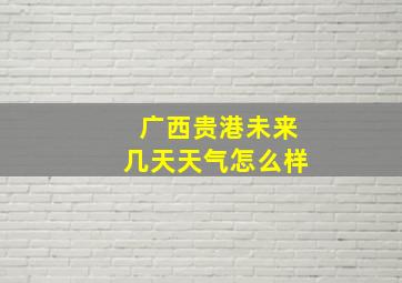 广西贵港未来几天天气怎么样