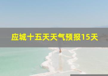 应城十五天天气预报15天