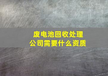 废电池回收处理公司需要什么资质