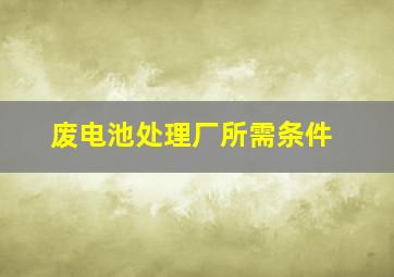 废电池处理厂所需条件