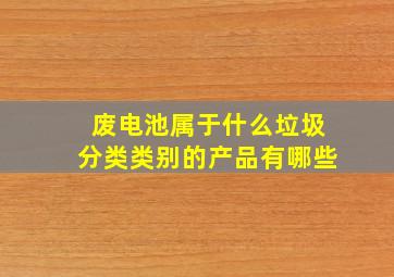 废电池属于什么垃圾分类类别的产品有哪些