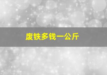 废铁多钱一公斤