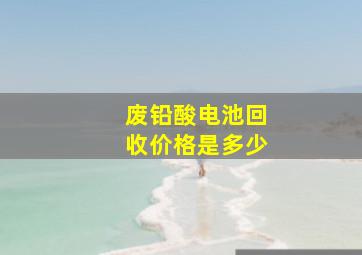 废铅酸电池回收价格是多少