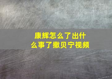 康辉怎么了出什么事了撒贝宁视频