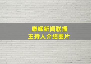 康辉新闻联播主持人介绍图片