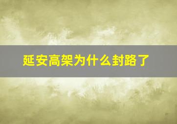 延安高架为什么封路了