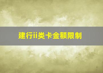 建行ii类卡金额限制