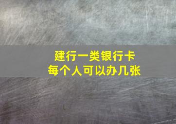 建行一类银行卡每个人可以办几张