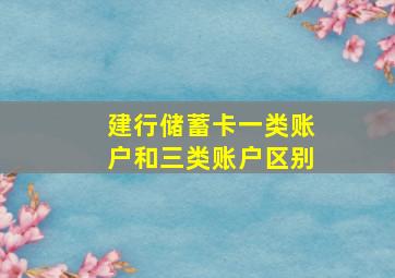 建行储蓄卡一类账户和三类账户区别