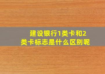 建设银行1类卡和2类卡标志是什么区别呢