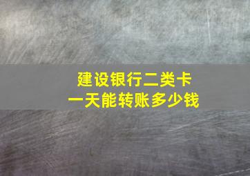 建设银行二类卡一天能转账多少钱