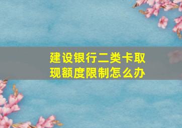 建设银行二类卡取现额度限制怎么办