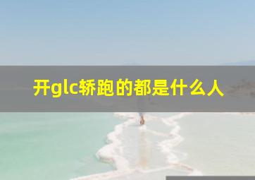 开glc轿跑的都是什么人