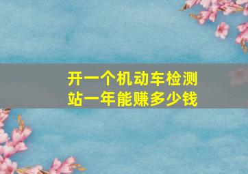 开一个机动车检测站一年能赚多少钱