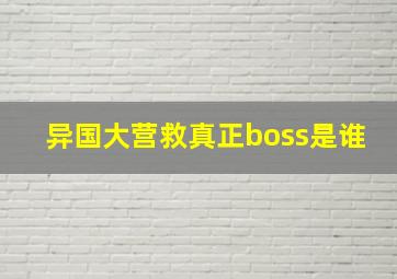 异国大营救真正boss是谁