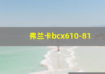 弗兰卡bcx610-81