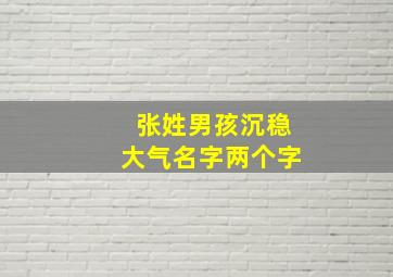 张姓男孩沉稳大气名字两个字