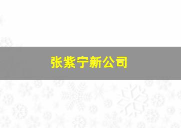 张紫宁新公司