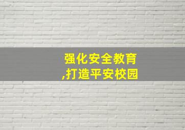 强化安全教育,打造平安校园