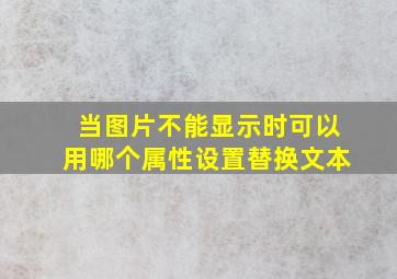 当图片不能显示时可以用哪个属性设置替换文本