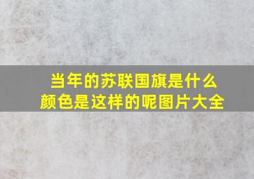 当年的苏联国旗是什么颜色是这样的呢图片大全