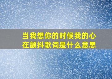 当我想你的时候我的心在颤抖歌词是什么意思