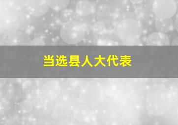 当选县人大代表