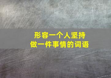 形容一个人坚持做一件事情的词语